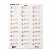 kerststop Gold Pink Cute Address Label (Full Sheet)