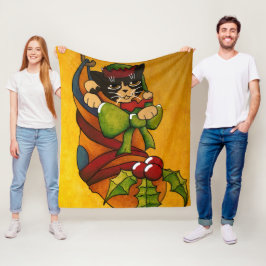 kerststop Kitty Cat v1 Fleece Deken