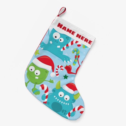 Kerststop Kleine monster (personaliseer het aan) Kerstsok (Voorkant (Hangend))