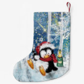 kerststop met Happy Penguin Kleine Kerstsok (Achterkant)