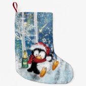 kerststop met Happy Penguin Kleine Kerstsok (Voorkant)