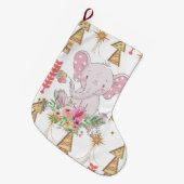 kerststop, olifante gouden bomen grote kerstsok (Voorkant (Hangend))