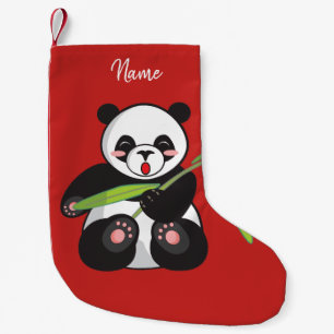 Kerststop. Panda. Kleine Kerstsok