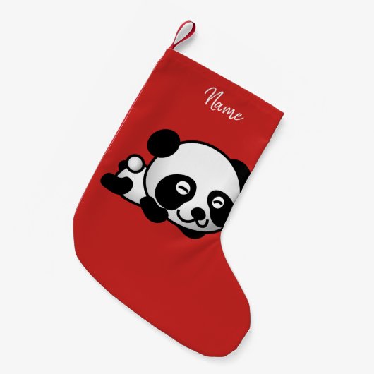 Kerststop. Panda. Kleine Kerstsok (Voorkant (Hangend))