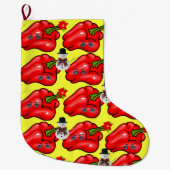 kerststop, Snowman Red Pepper Yellow Grote Kerstsok (Voorkant)