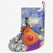 Kerststoppen met Happy Reindeer Kleine Kerstsok (Achterkant)