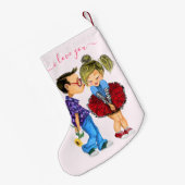 Kerststoppen met paarse liefde - aangepaste tekst kleine kerstsok (Achterkant (Hangend))