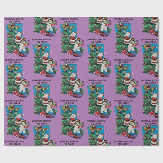 Kerststoppen voor persoonlijke kinderen cadeaupapier (Vlak)