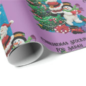 Kerststoppen voor persoonlijke kinderen cadeaupapier (Rol Hoek)