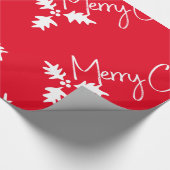 kerststouwstijl Modern Red, naam toevoegen Cadeaupapier (Hoek)