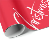 kerststouwstijl Modern Red, naam toevoegen Cadeaupapier (Rol Hoek)