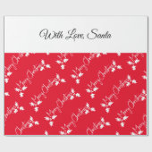 kerststouwstijl Modern Red, naam toevoegen Cadeaupapier (Vlak)