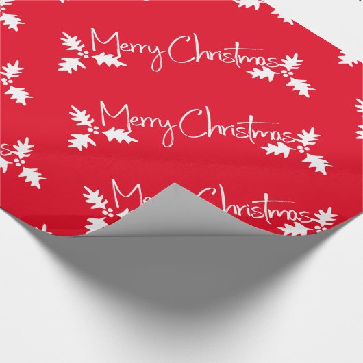 kerststouwstijl Modern Red, naam toevoegen Cadeaupapier (Hoek)