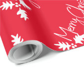 kerststouwstijl Modern Red, naam toevoegen Cadeaupapier (Rol Hoek)
