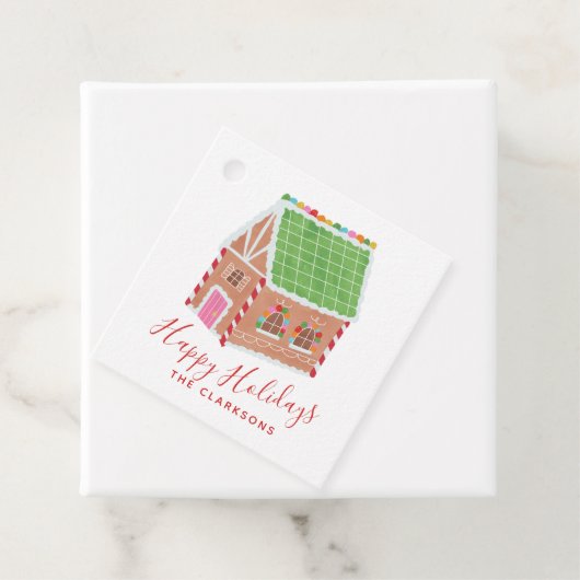 Kerststraat van peperkoek bedankjes labels (In situ)