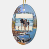 Kerststrand Familie Vakantie 761 Keramisch Ornament (Links)