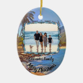 Kerststrand Familie Vakantie 761 Keramisch Ornament (Voorkant)