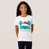 Kerststrand krab vakantie bericht toevoegen t-shirt (Voorkant volledig)