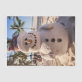 Kerststrand Sand Snowman Tissuepapier (Voorkant)