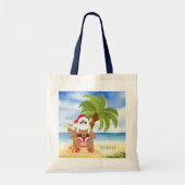 kerststrand Santa add naam kinder unisex Tote Bag (Voorkant)