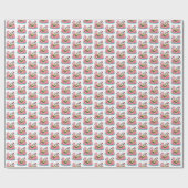 Kerststrand Santa Cadeaupapier (Vlak)