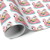 Kerststrand Santa Cadeaupapier (Rol Hoek)