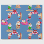 kerststrand santa claus vakantie cadeaupapier (Vlak)