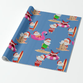 kerststrand santa claus vakantie cadeaupapier