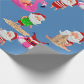 kerststrand santa claus vakantie cadeaupapier (Hoek)
