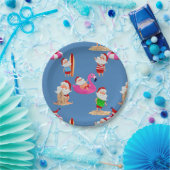 kerststrand santa claus vakantie papieren bordje (Feest)