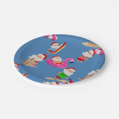 kerststrand santa claus vakantie papieren bordje (Gekanteld)