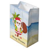 kerststrand Santa Holiday Medium Cadeauzakje (Achterkant Gekanteld)