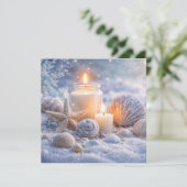 Kerststrand Schelpen Zeester Kaars (Staand voorkant)