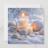 Kerststrand Schelpen Zeester Kaars (Voorkant)