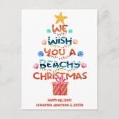 Kerststrand tropisch strand boom briefkaart (Voorkant)