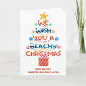 Kerststrand tropisch Strandachtige Boom Kaart (Voorkant)