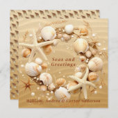 Kerststrand Tropische Schelpen Zeester Feestdagenkaart (Voorkant / Achterkant)