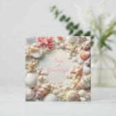 Kerststrand Zee & Groeten Feestdagenkaart (Staand voorkant)