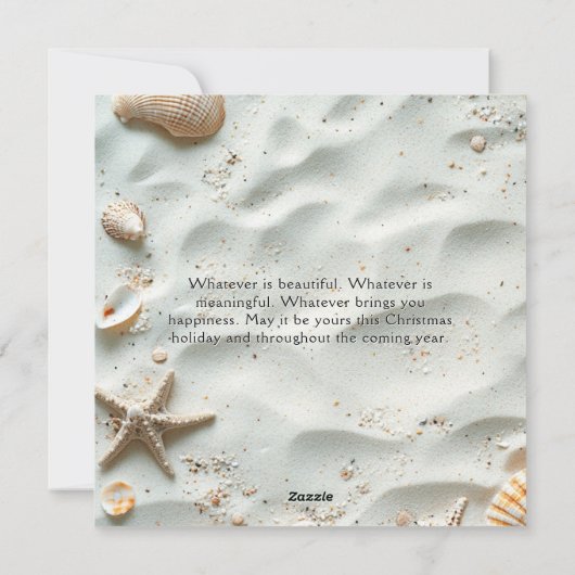 Kerststrand Zee & Groeten Feestdagenkaart (Achterkant)