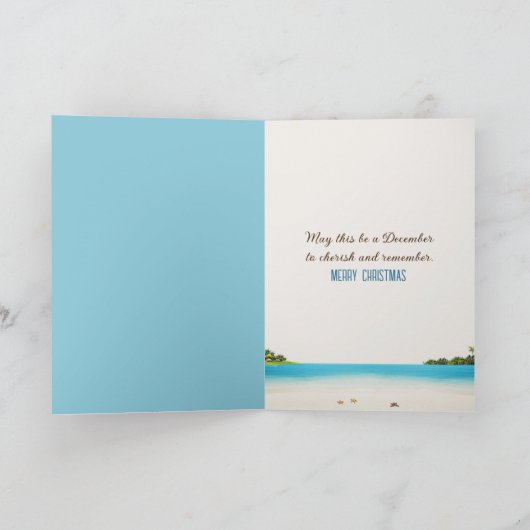 Kerststrandcadeau met zeester kaart (Binnen)