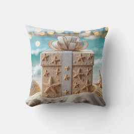 Kerststrandcadeau met zeesterren kussen