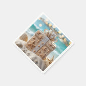 Kerststrandcadeau met zeesterren servet (Hoek)