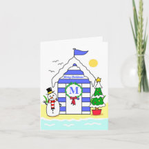 Kerststrandhut Vakantiewenskaart
