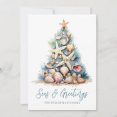 Kerststrandseizoenen Groeten Feestdagenkaart (Voorkant)