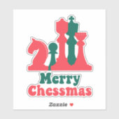 Kerststrategie schaakstukken bordspel feestelijk sticker (Vel)