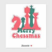 Kerststrategie schaakstukken bordspel feestelijk sticker (Vel)