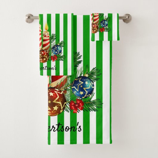 Kerststreep voor gasten Persoonlijke naam Bad Handdoek (Insitu)