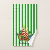 Kerststreep voor gasten Persoonlijke naam Bad Handdoek (Handdoek)
