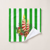 Kerststreep voor gasten Persoonlijke naam Bad Handdoek (Wasdoekje)