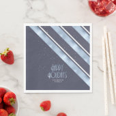 Kerststreeppatroon Blauw/Wit ID862 Servet (Insitu)